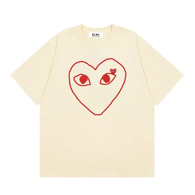 Comme des Garçons PLAY T-Shirts Short-Sleeve T-Shirt with Heart-Eyes Graphic Print product detail image 13