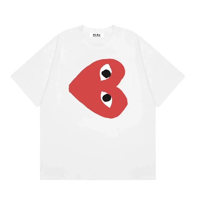 Comme des Garçons PLAY T-Shirts Short-Sleeve T-Shirt with Heart-Eyes Graphic Print product detail image 24