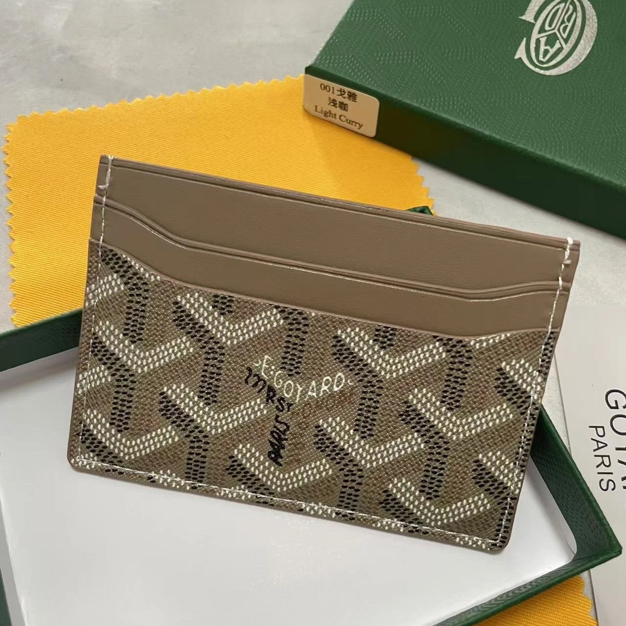 Goyard Wallets & Card Holders Chevron-pattern holder — Light coffee color