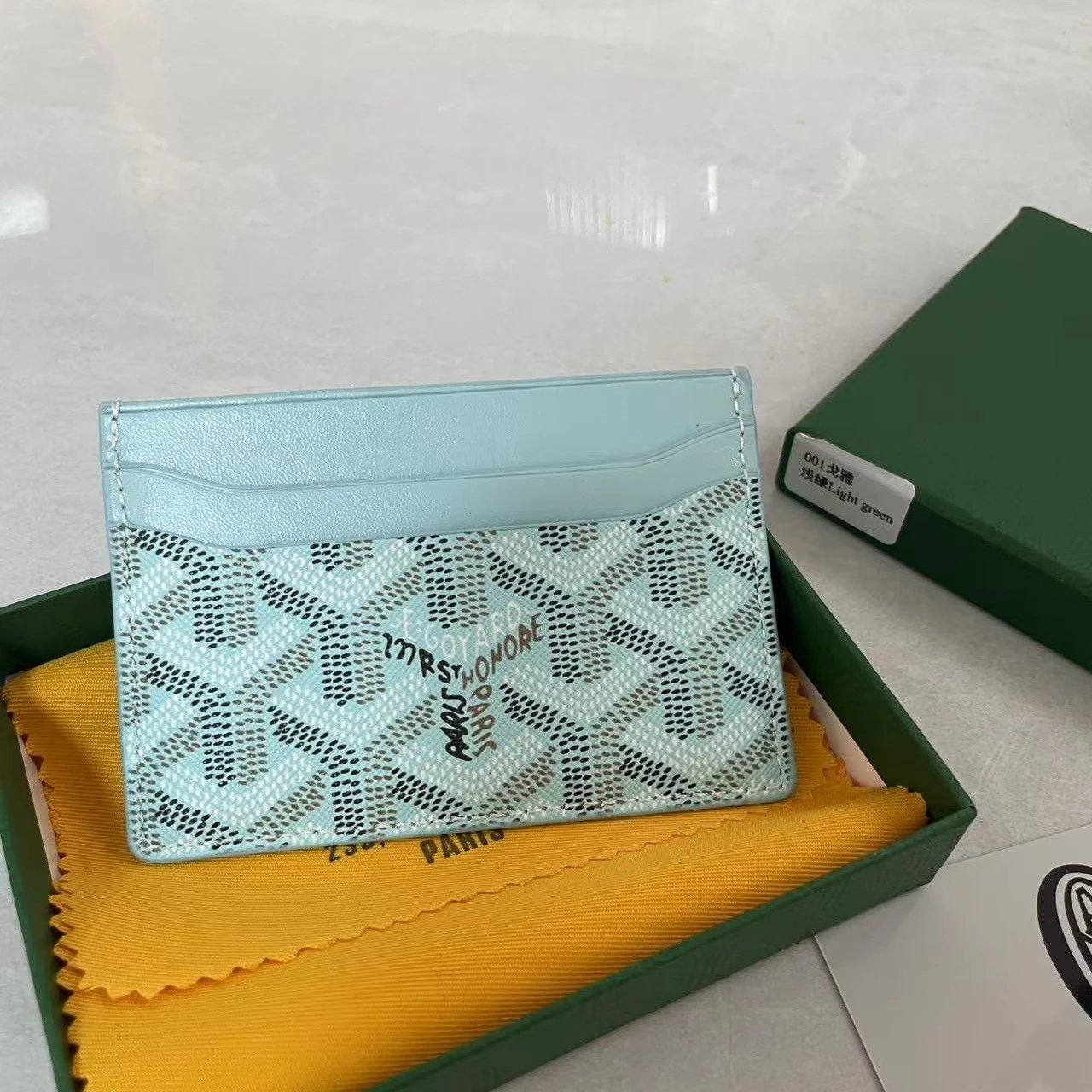 Goyard Wallets & Card Holders Chevron-pattern holder — Light green