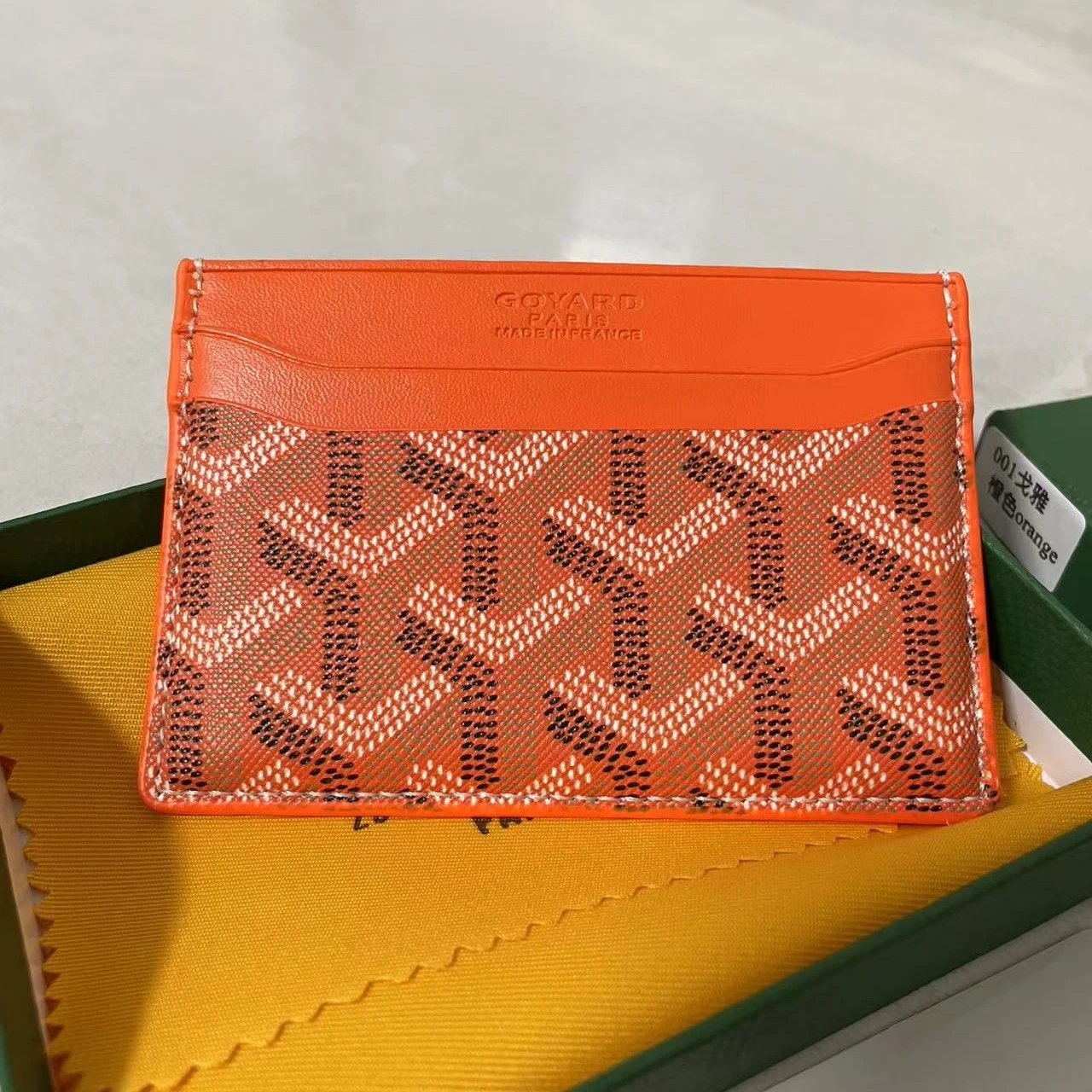 Goyard Wallets & Card Holders Chevron-pattern holder — Orange-red