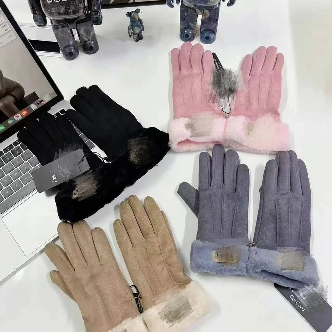 UGG秋冬北极绒触屏手套户外骑行保暖手套男女同款成人手套 2