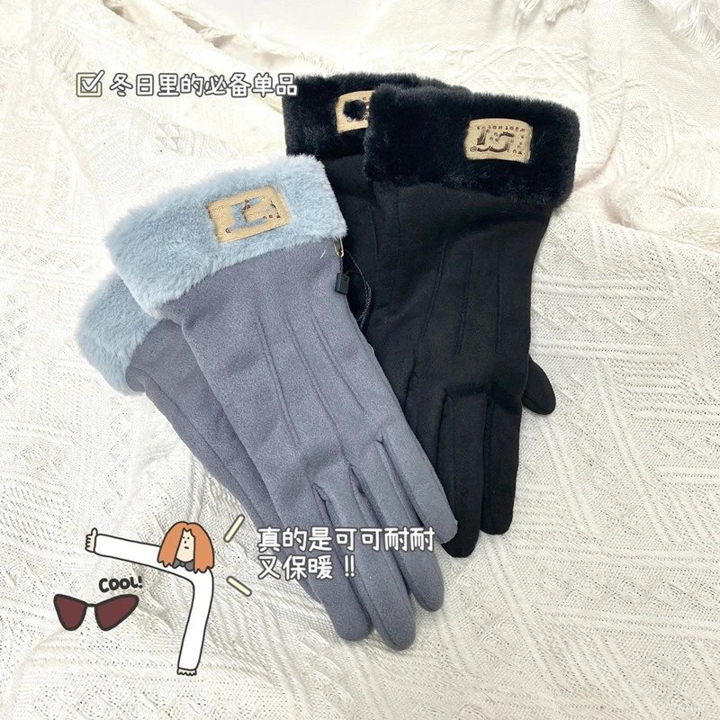 UGG秋冬北极绒触屏手套户外骑行保暖手套男女同款成人手套 3