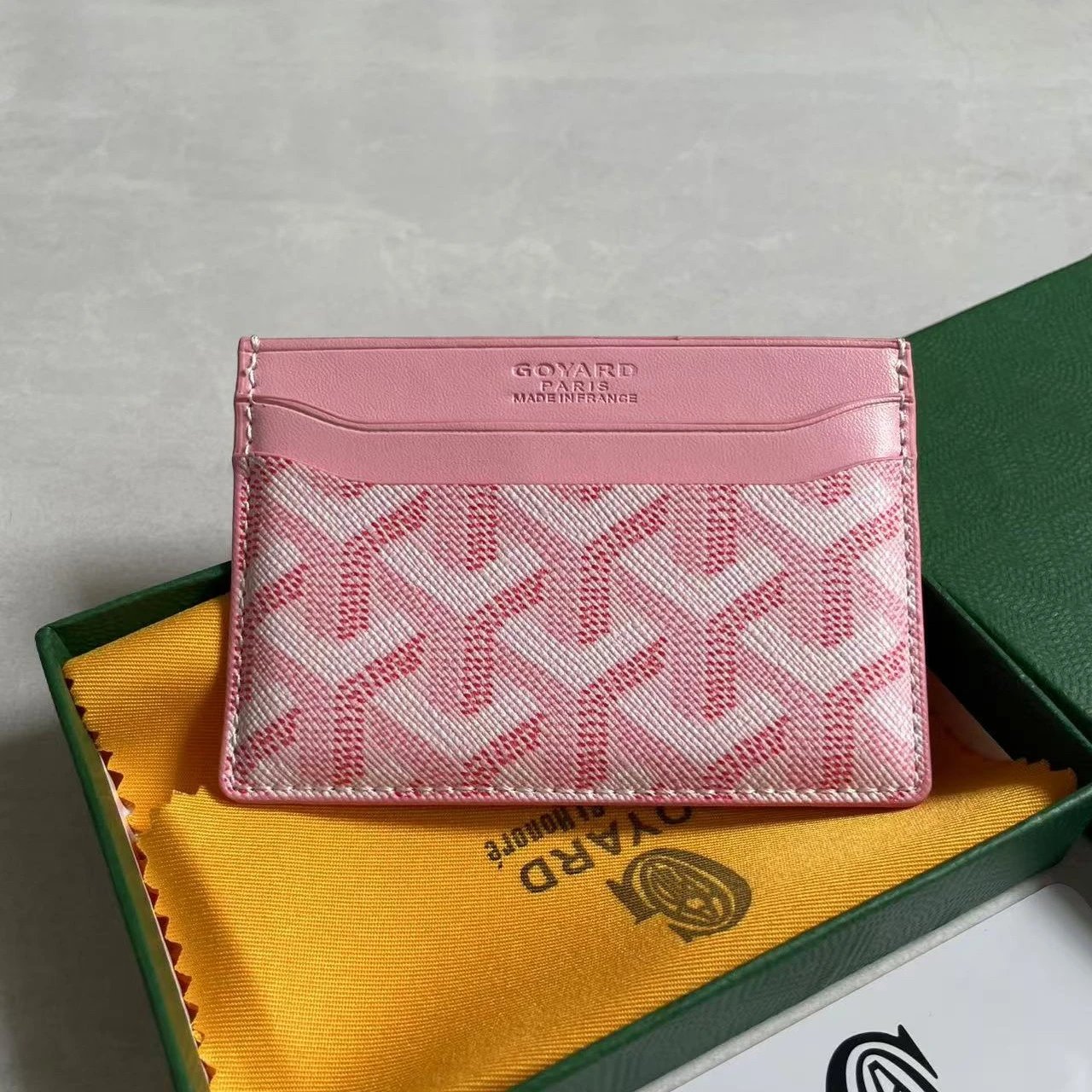 Goyard Wallets & Card Holders Chevron-pattern holder — Pink