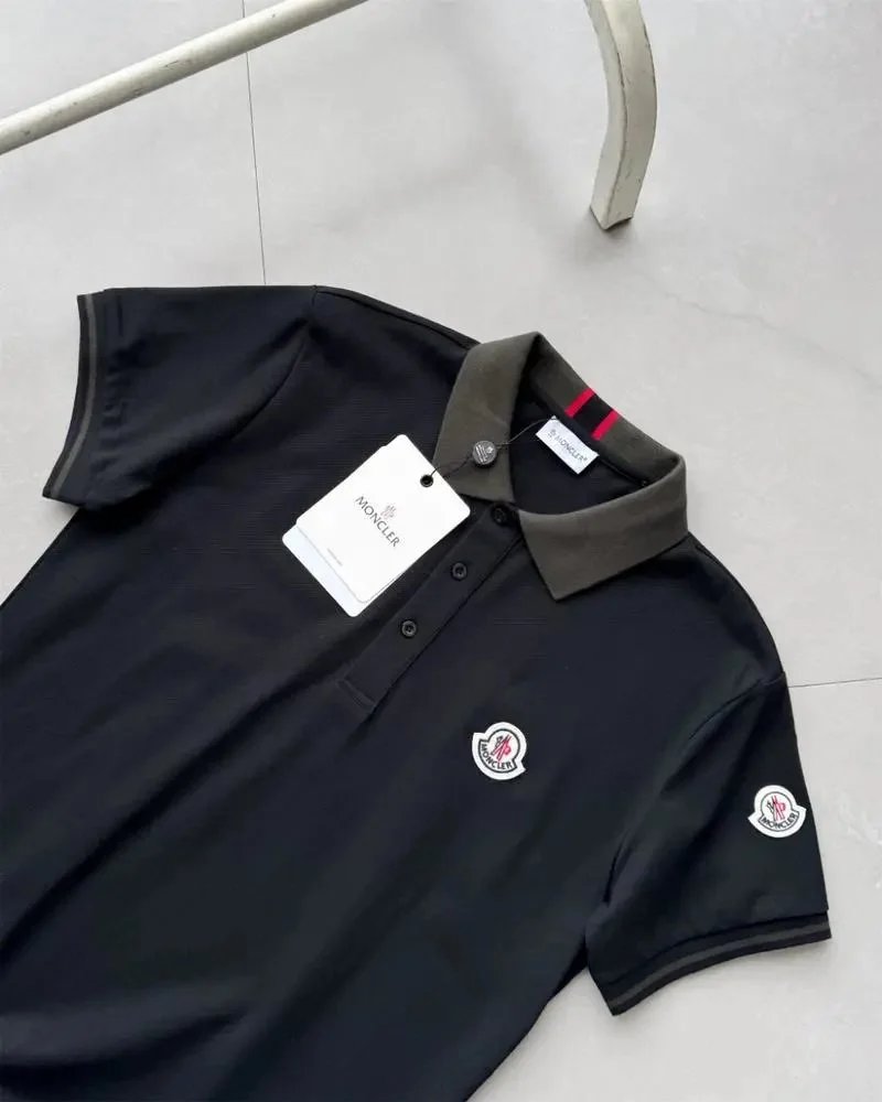 Moncler Shirts Short-Sleeve Polo Shirt with Contrast Collar and Logo Patches image 8
