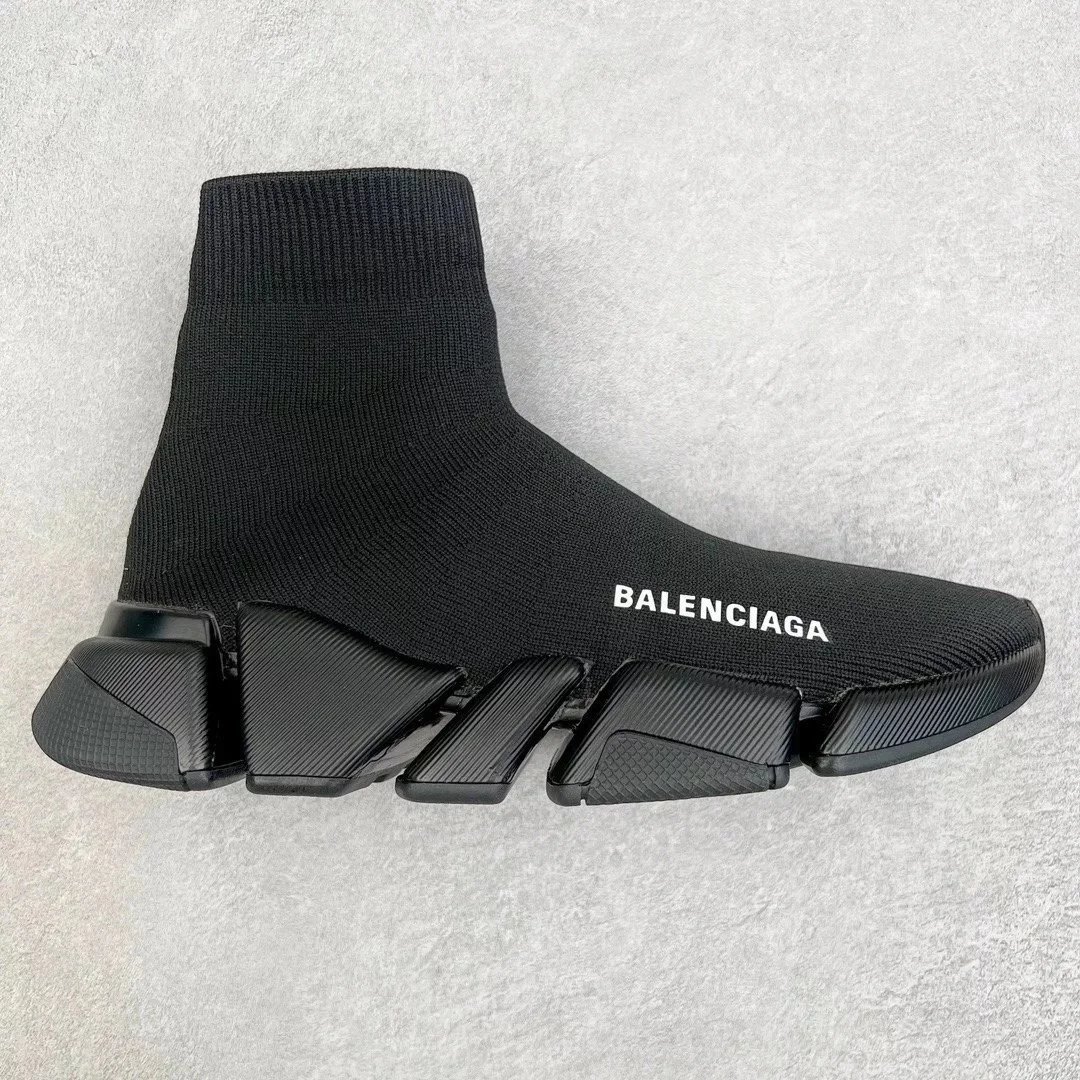 Balenciaga Sneakers Sock-knit high-top with segmented sole — Black Warrior