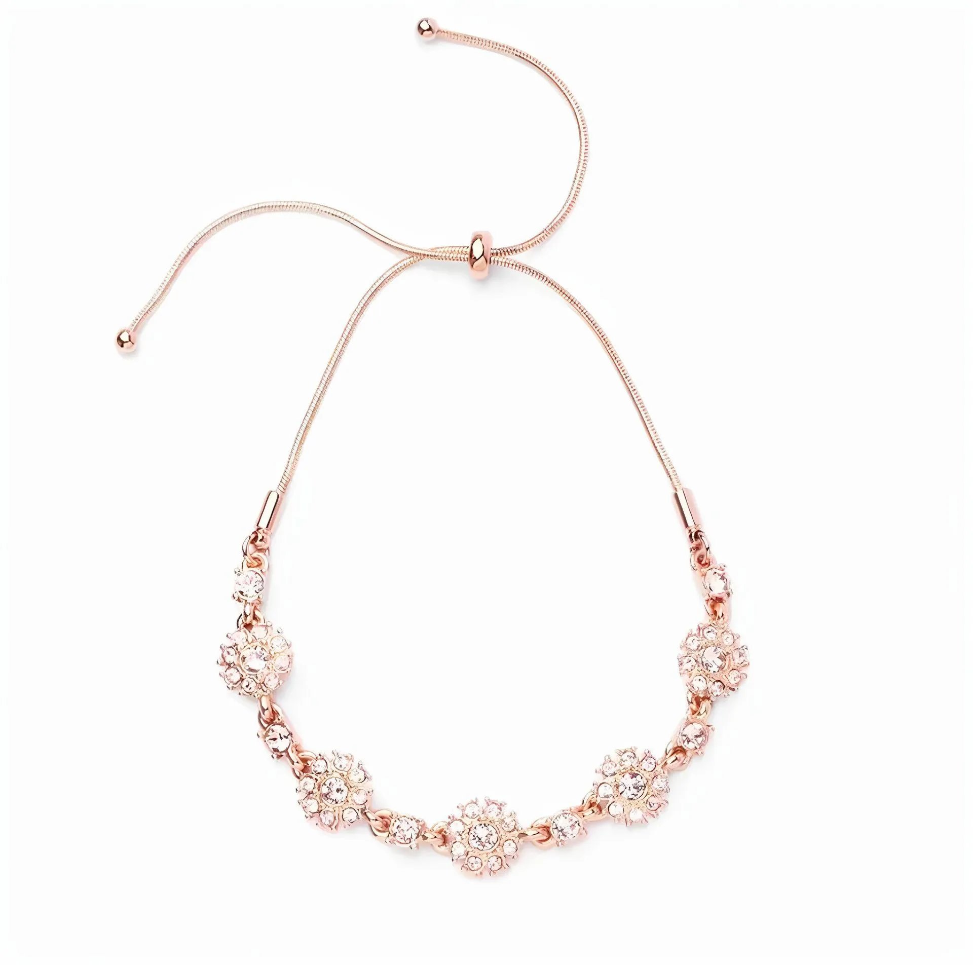 Givenchy Jewelry Single-row crystal bangle bracelet — Rose gold plum blossom bracelet
