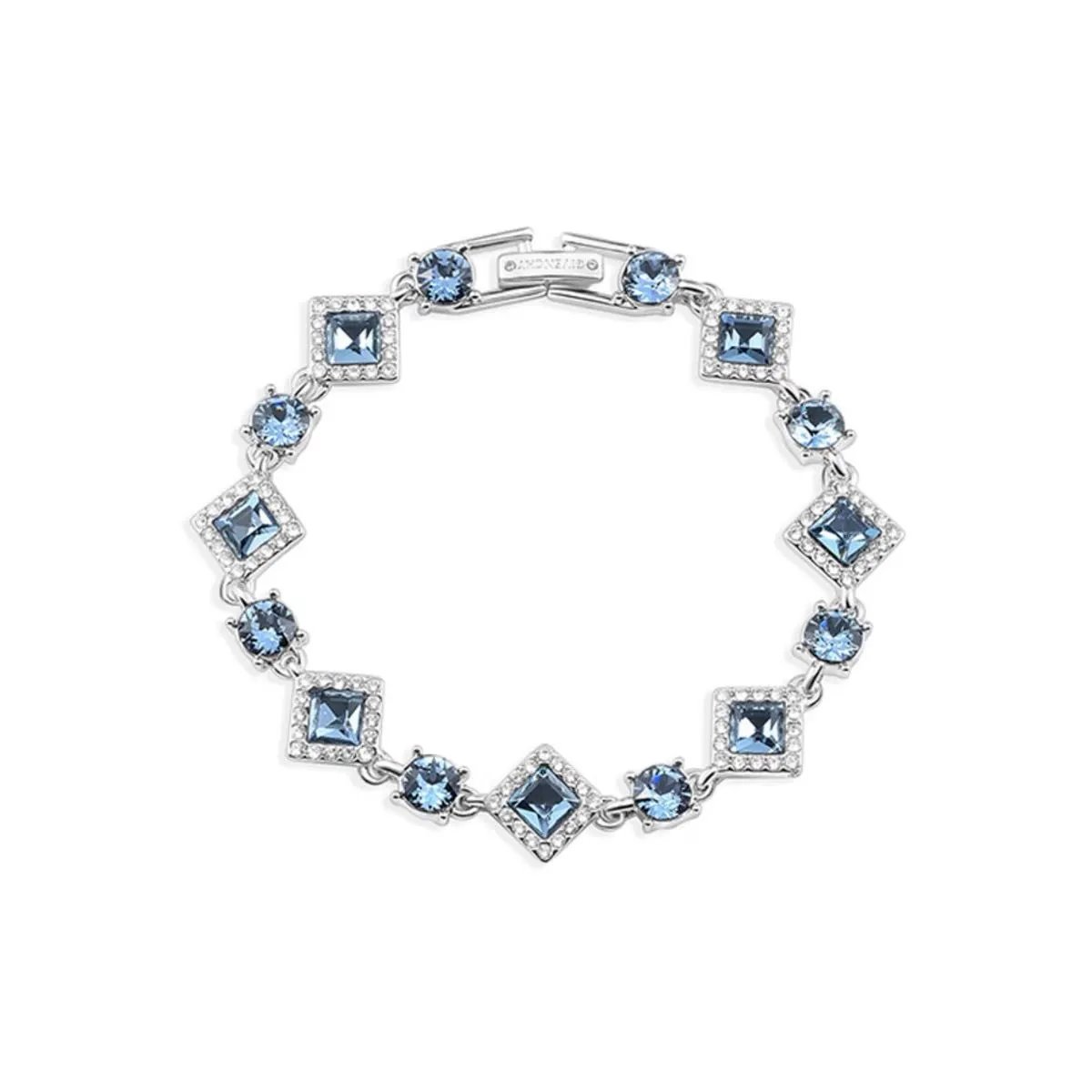 Givenchy Jewelry Single-row crystal bangle bracelet — Platinum blue ink orchid square-cut diamond