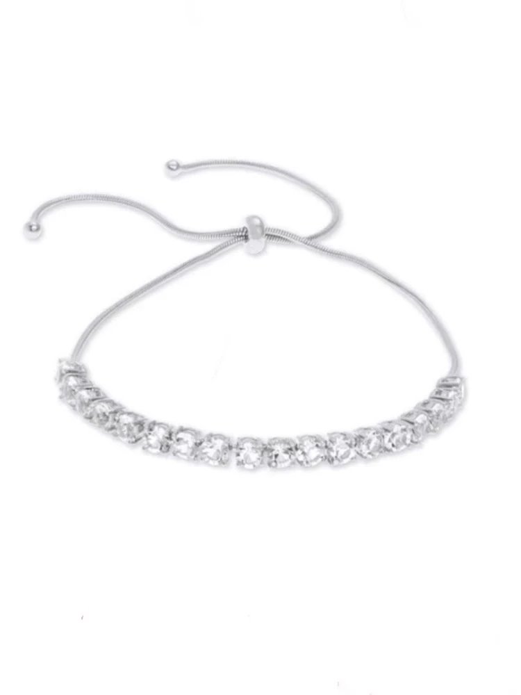 Givenchy Jewelry Single-row crystal bangle bracelet — Platinum-colored single-row diamond bracelet