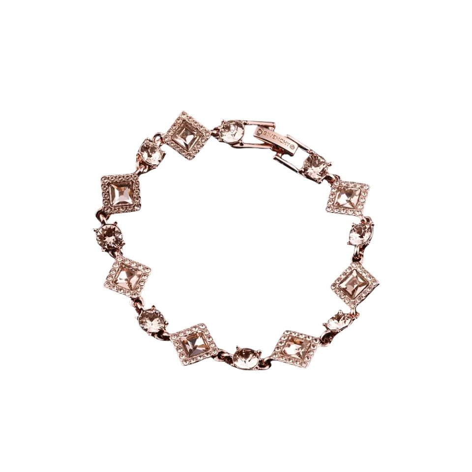 Givenchy Jewelry Single-row crystal bangle bracelet — Rose gold ink orchid square-cut diamond