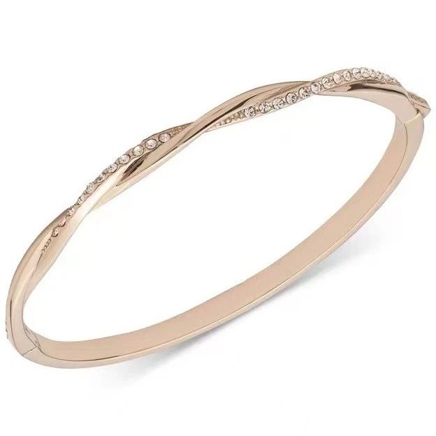 Givenchy Jewelry Single-row crystal bangle bracelet — Rose Gold Möbius