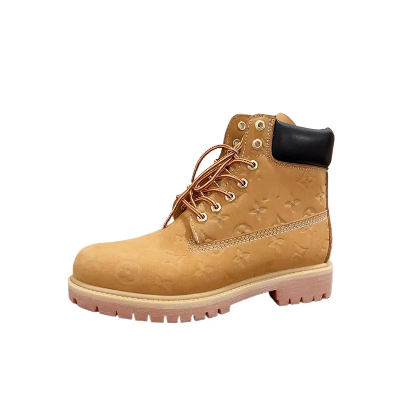 Unbranded Boots Lace-Up Ankle with Embossed Patterned Collar image 5