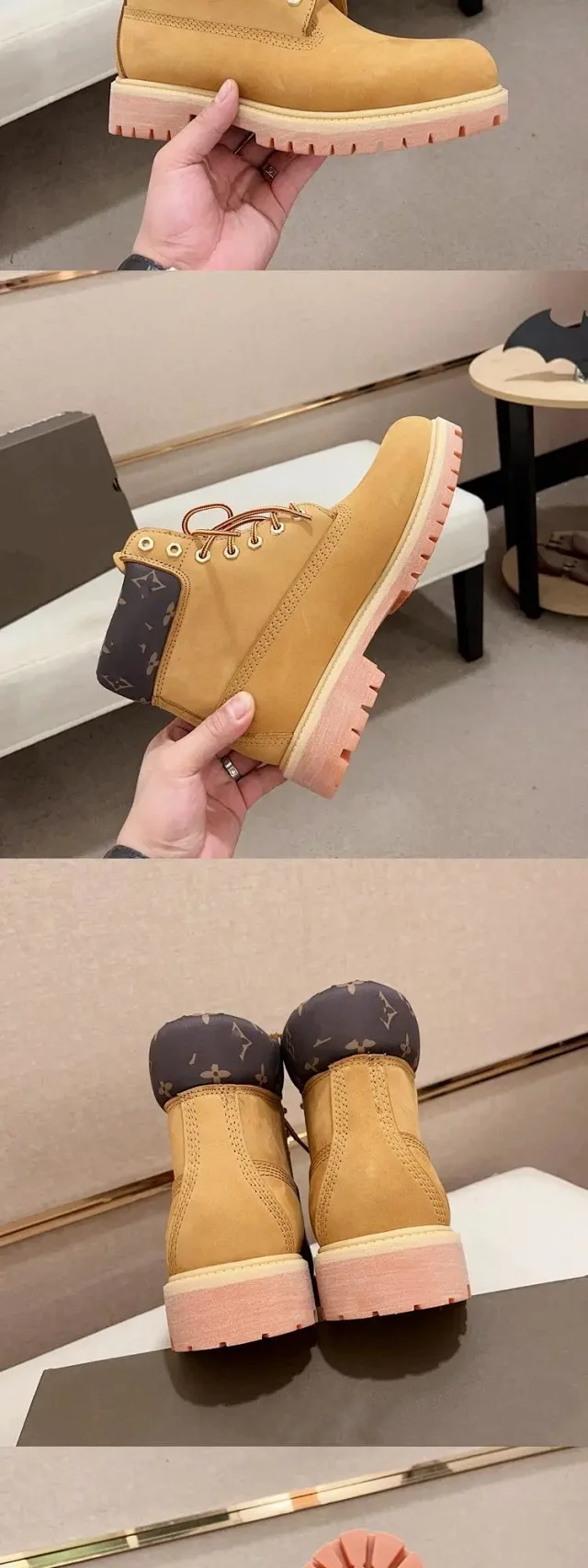 Unbranded Boots Lace-Up Ankle with Embossed Patterned Collar product detail image 3