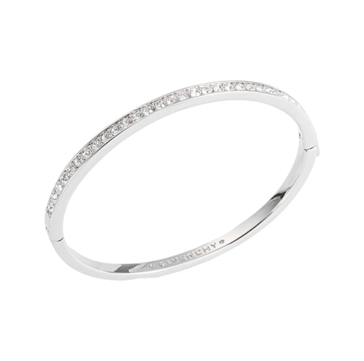 Givenchy Jewelry Single-row crystal bangle bracelet — White-gold single-row diamond bracelet