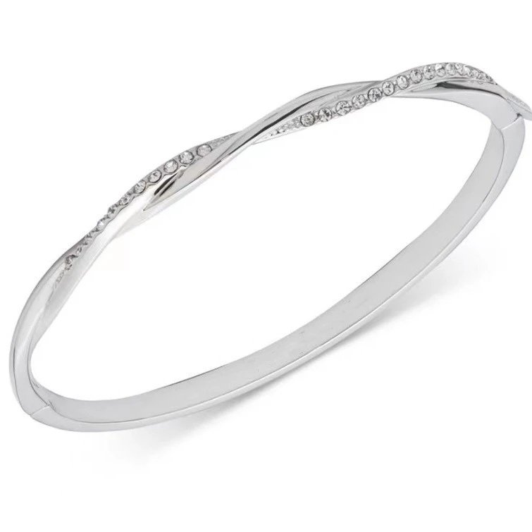 Givenchy Jewelry Single-row crystal bangle bracelet — White-gold Möbius