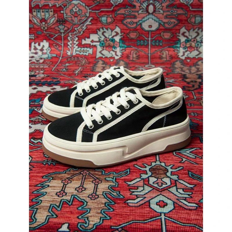 Gucci Sneakers Low-Top Platform Canvas — Black