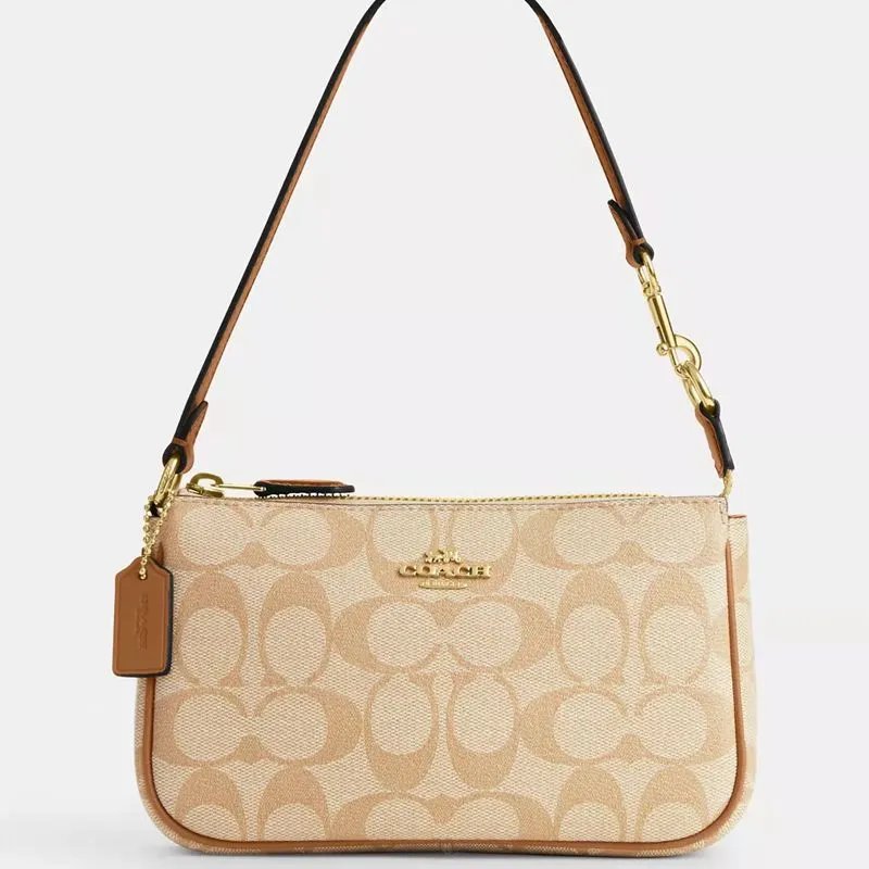 Coach Shoulder Bags Nolita 19 Zip Bag — Milk tea color, airplane box
