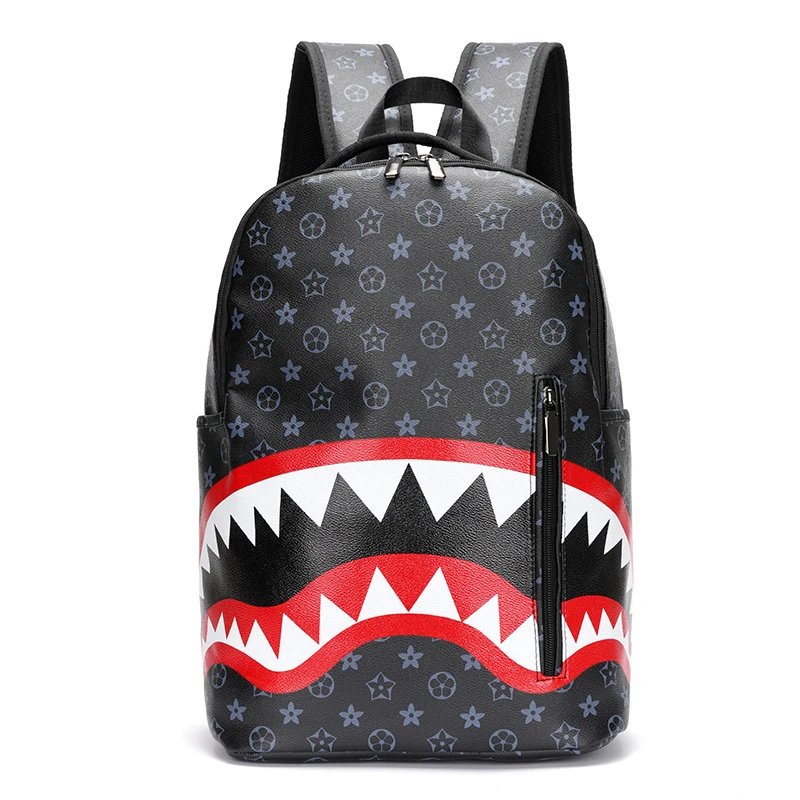 New Sprayground casual shark backpack, large capacity men's backpack, campus high-value backpack, outdoor travel bag