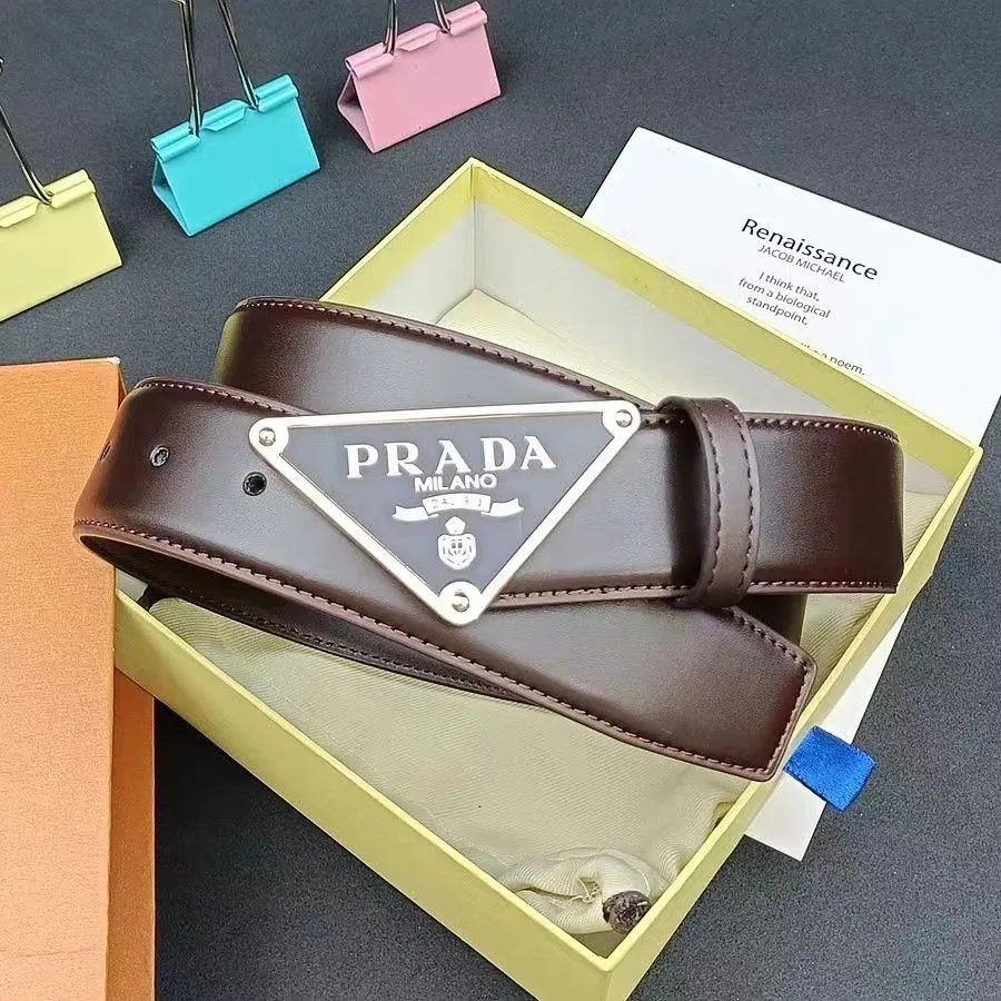 Brown Plain Gold Buckle (Bonus Gift Box & Hole Punch)