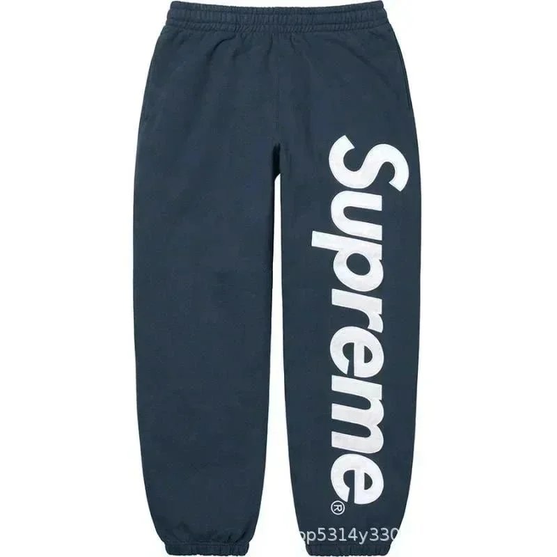 A309 large logo pants in navy blue