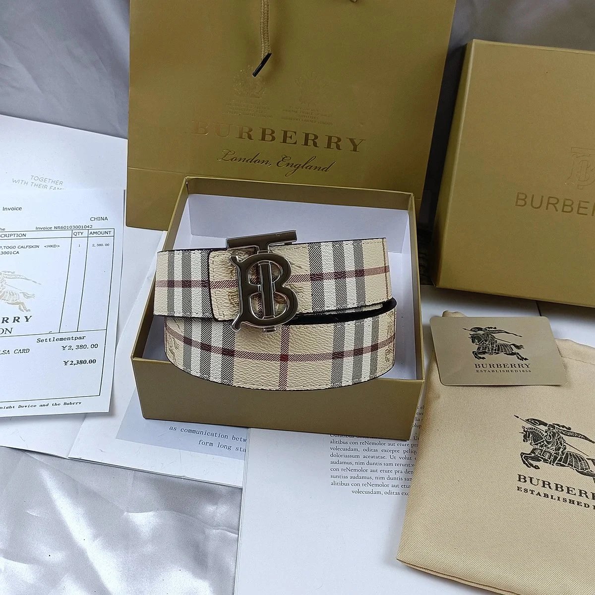 BT Shiny Silver Buckle Plaid