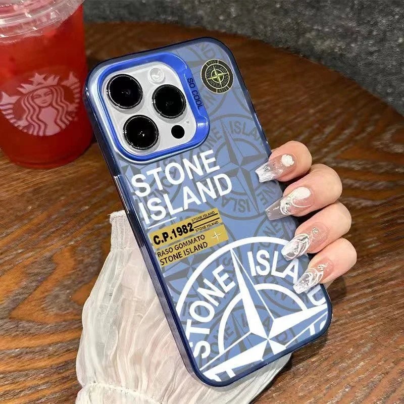 Colored silver shell-blue-tide stone island / iphone16