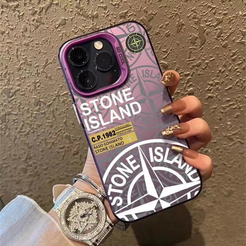 Colored silver shell-purple-tide stone island / iphone16