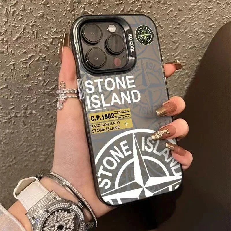 Colored silver shell-black-tide stone island / iphone16