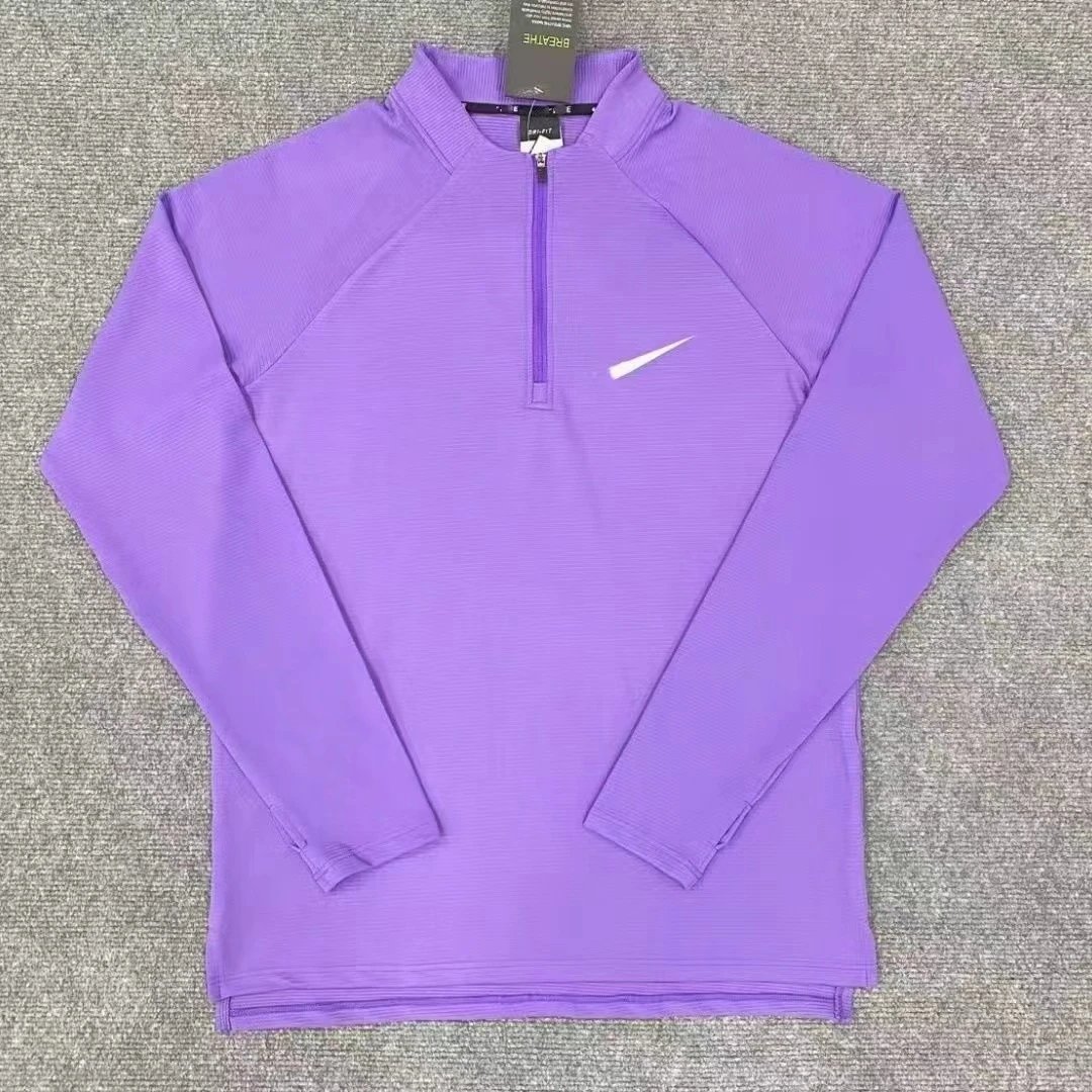 purple half zipper / S