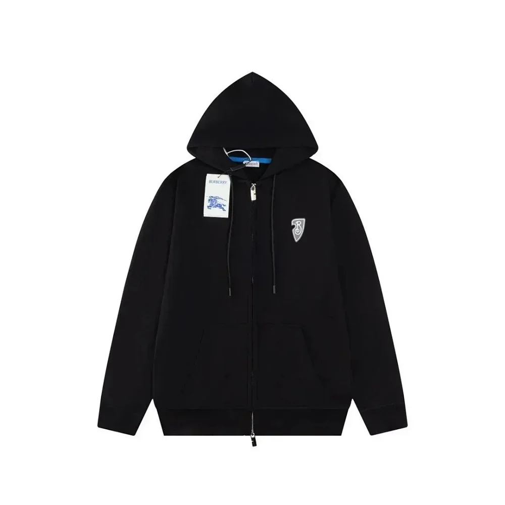 Burberry Shield Logo Black Zip Hoodie