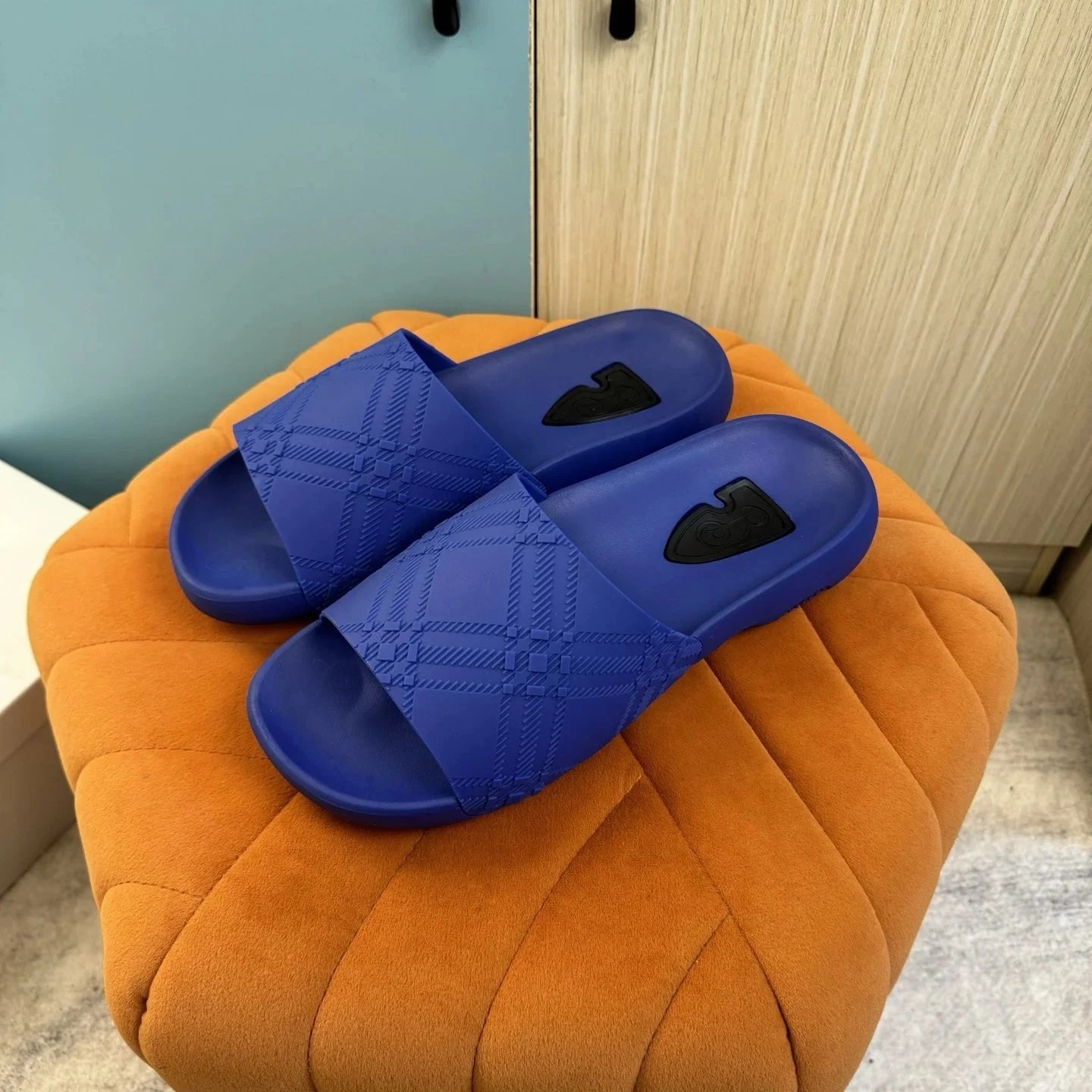 Burberry Check Print Slippers 