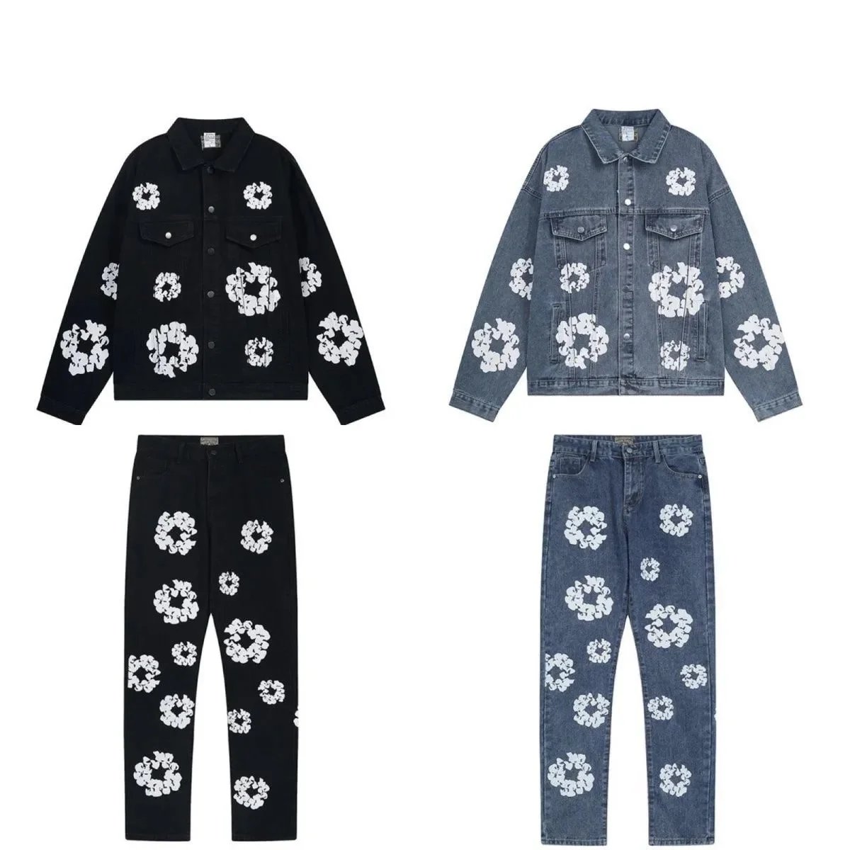 Floral Print Denim Jacket & Je