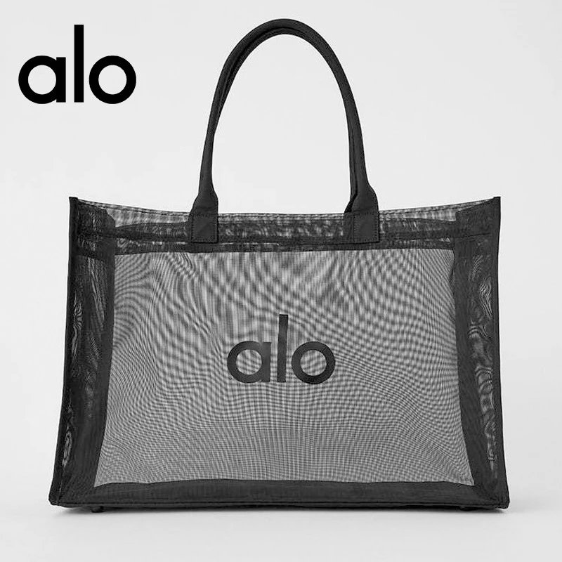 alo yoga工厂网纱袋手提包瑜伽健身网格单肩包海滩手提包透 - 138313