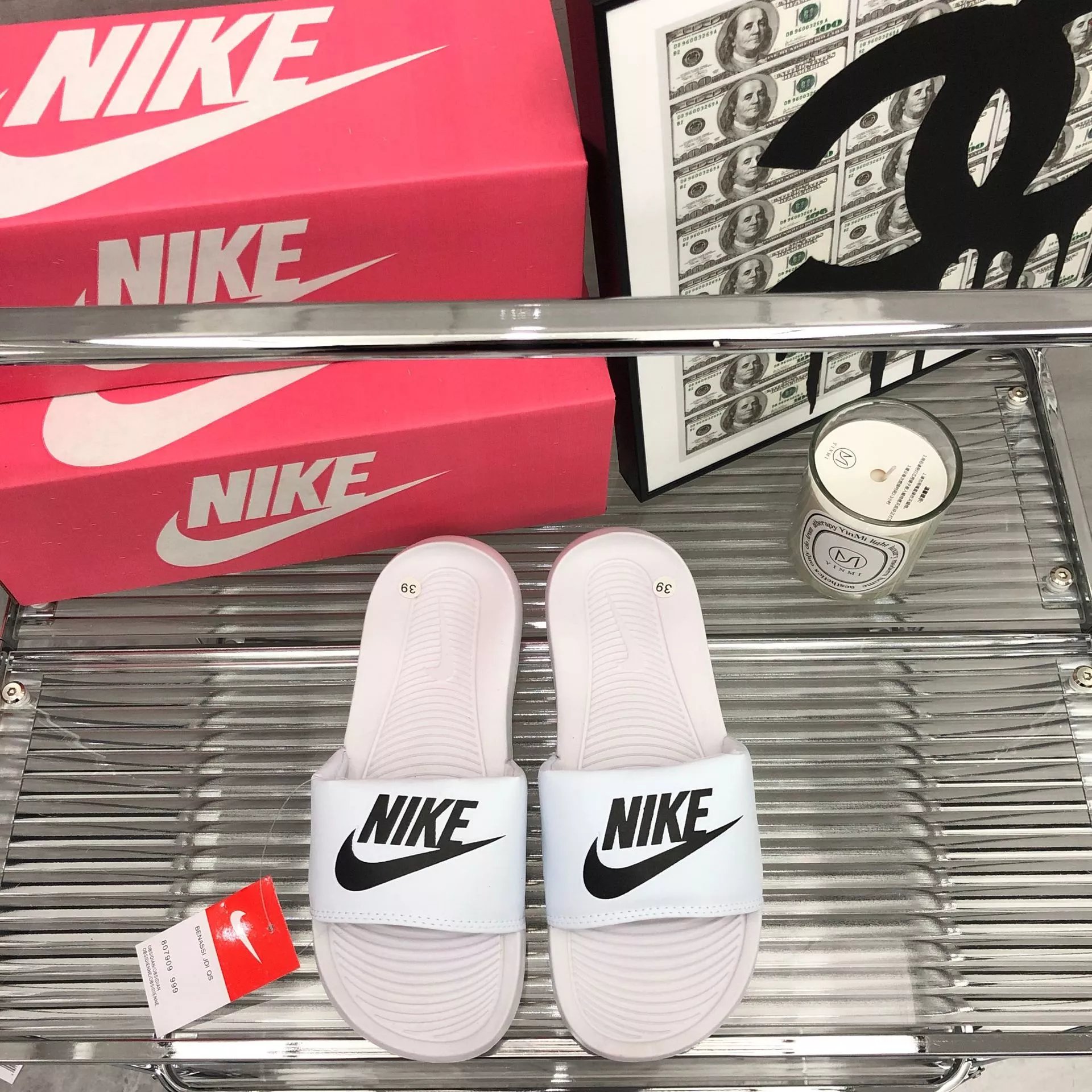 Curved white and black