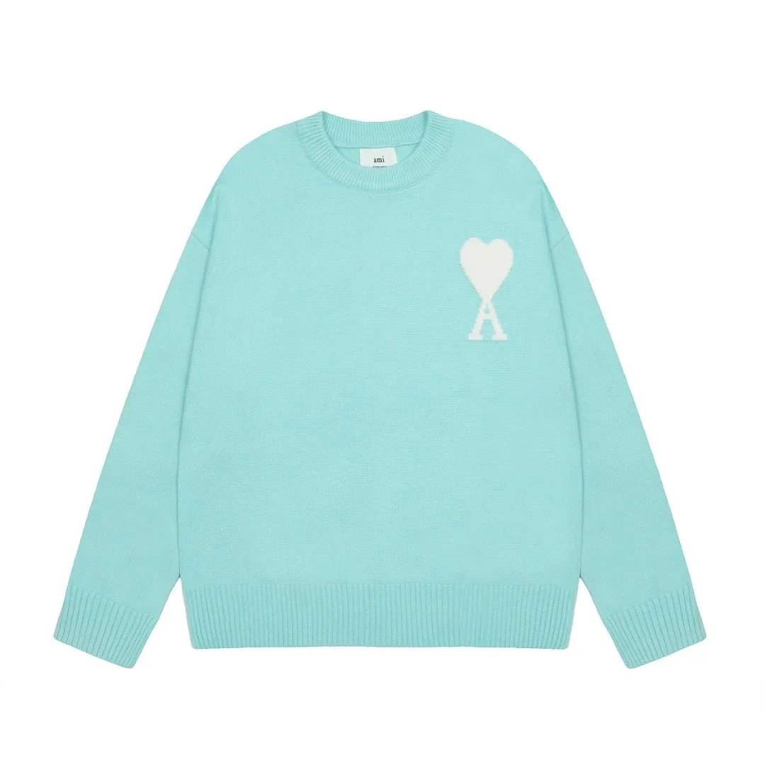 Ami爱心2023ss经典款提花大爱心圆领毛衣15colors 10