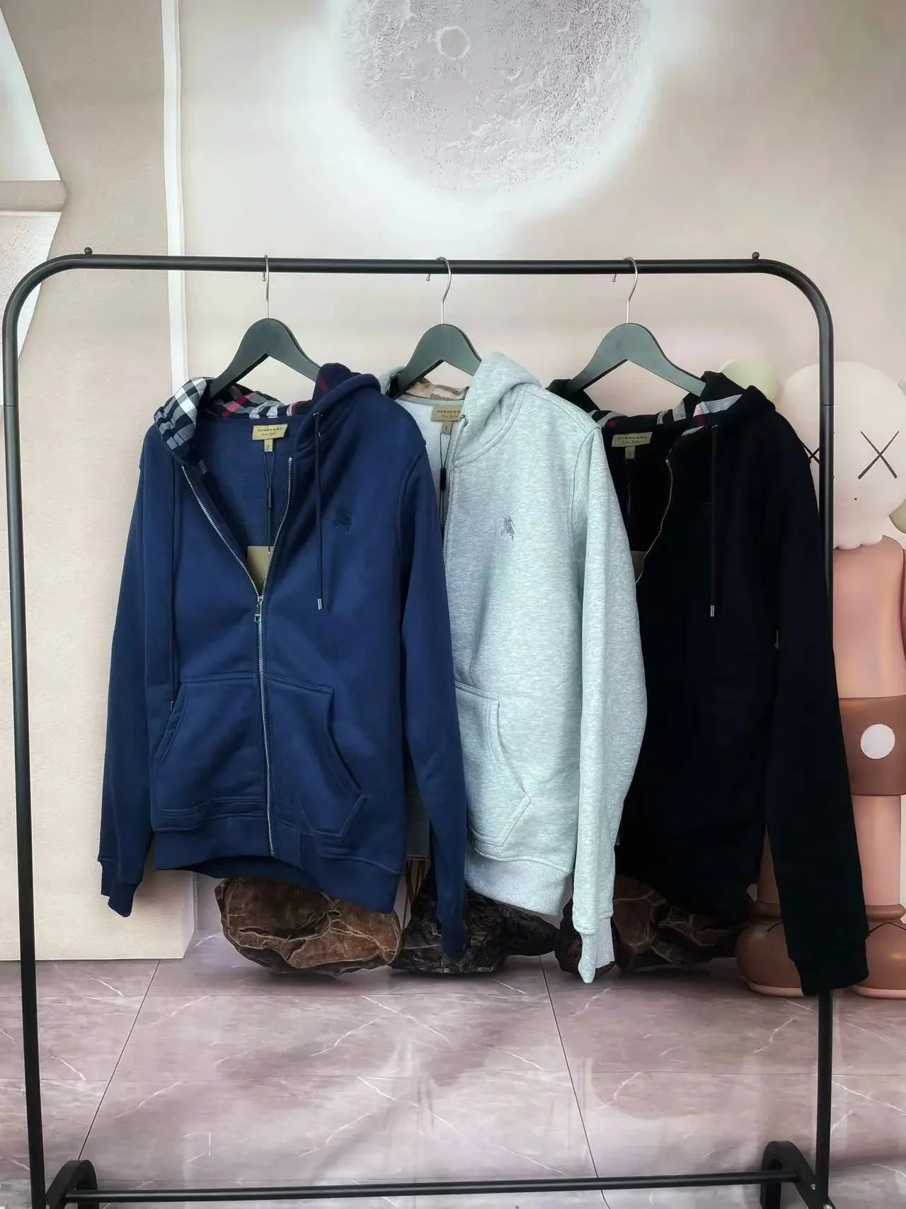 Burberry Hoodie Equestrian Knight Zip-Up Hoodie