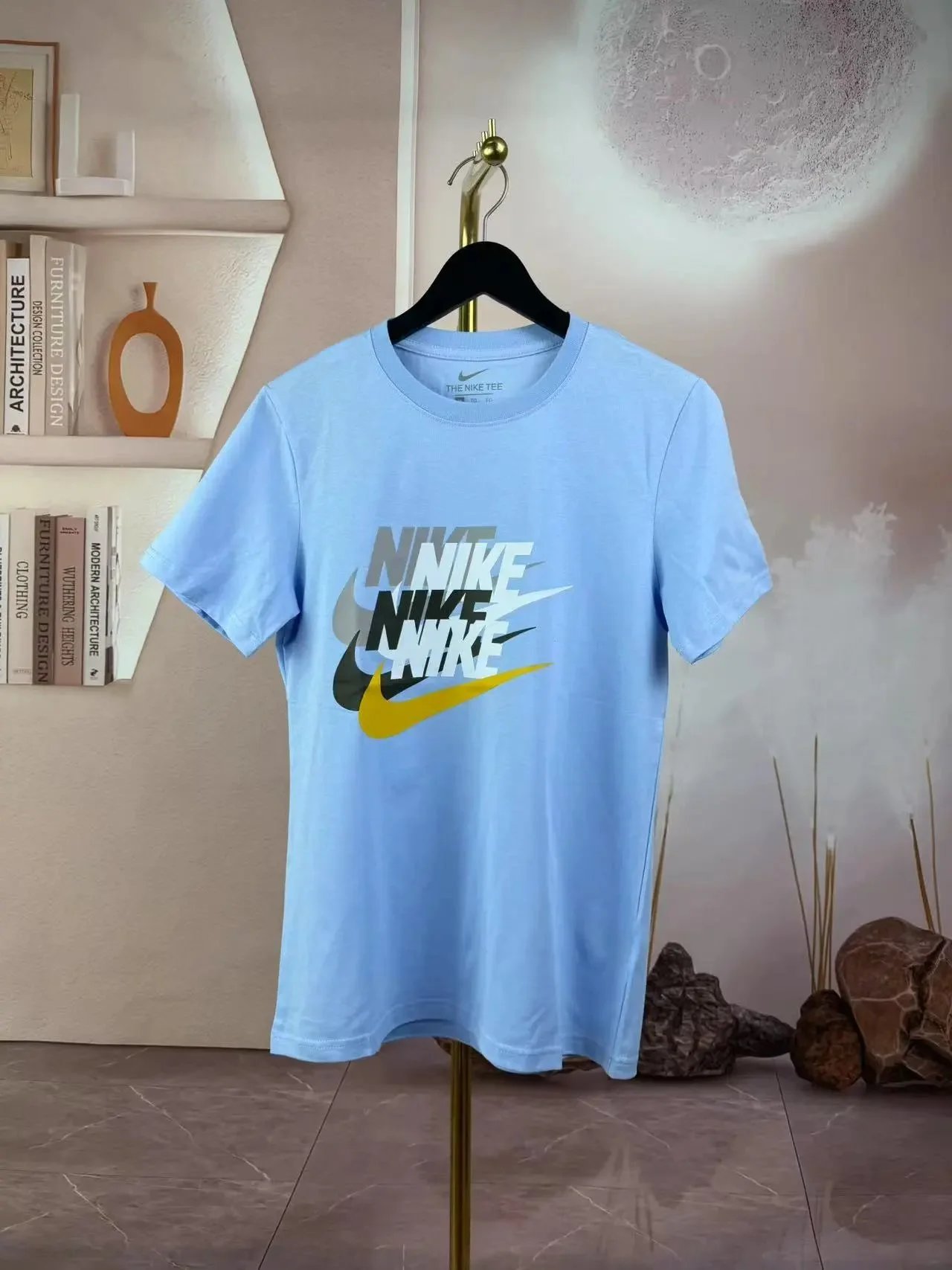 Nike T-shirt Multi Swoosh Logo Light Blue