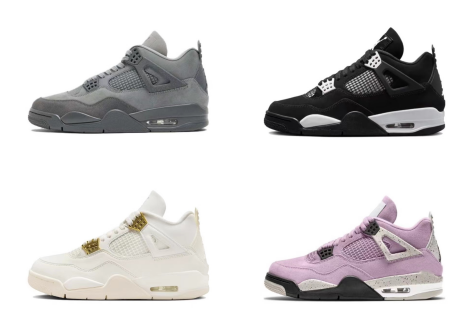 Four Colorways of Air Jordan 4 Sneakers
