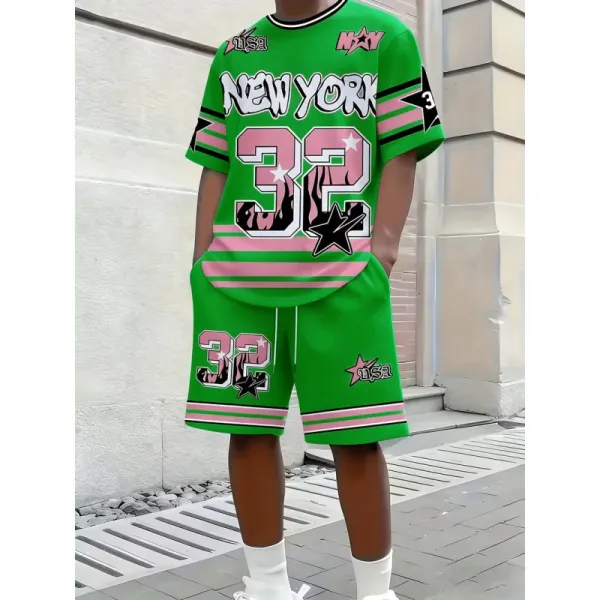 MMY New York 32 Graphic Jersey Set Purple - 7