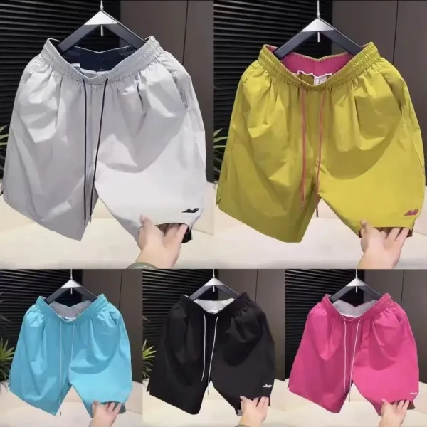 Design Oversized Drawstring Waist Shorts Pink - 2