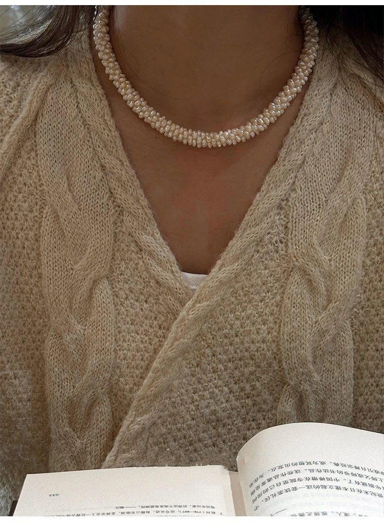 Design Handcrafted Baroque Pearl Braided Bracelet in Rose Gold Tone Jewelry - 14