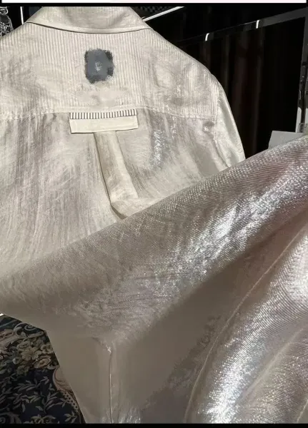 Design Short-Sleeve Linen-Blend Shirt Beige Tops.shirt - 7