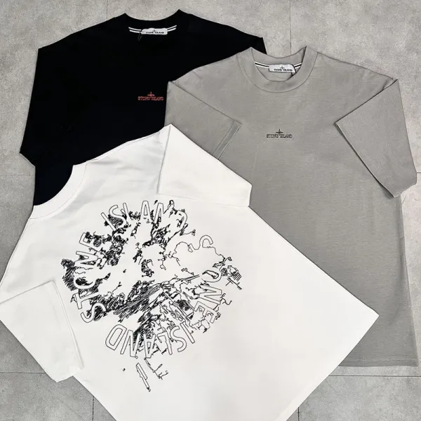 Stone Island Logo Patch T-Shirt White, Gray, Black - 8