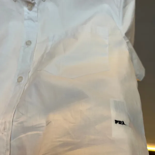 Prada Short-Sleeve Button-Up Shirt White - 7