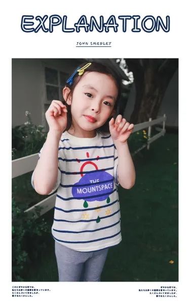 Design The Mountspace Striped Graphic T-Shirt White Navy T-Shirts - 11