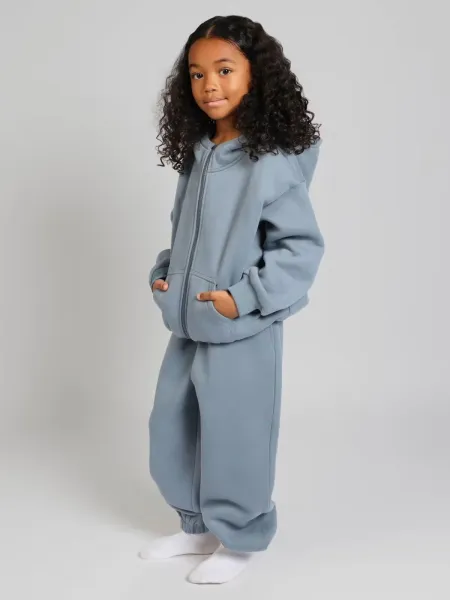 Design Oversized Zip-Up Hoodie and Jogger Set Gray - 22