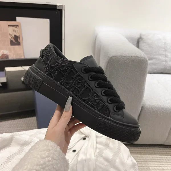 Dior B23 Oblique Embroidered Navy Sneakers - 15
