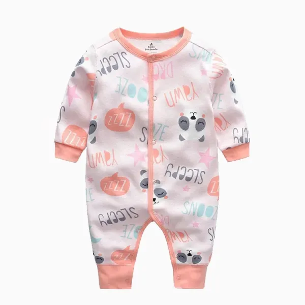 Design Striped Ribbed Footed Romper Brown and White Sleepwear - 20