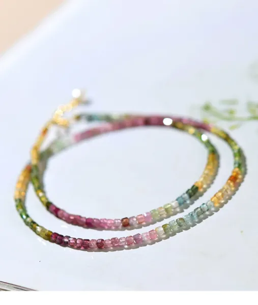 Design Multicolor Faceted Bead Bracelet with Gold Clasp Jewelry - 4