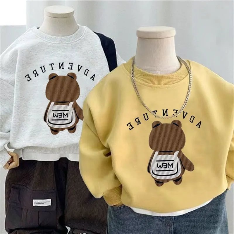 Design Bear Graphic Hoodie Yellow - 3